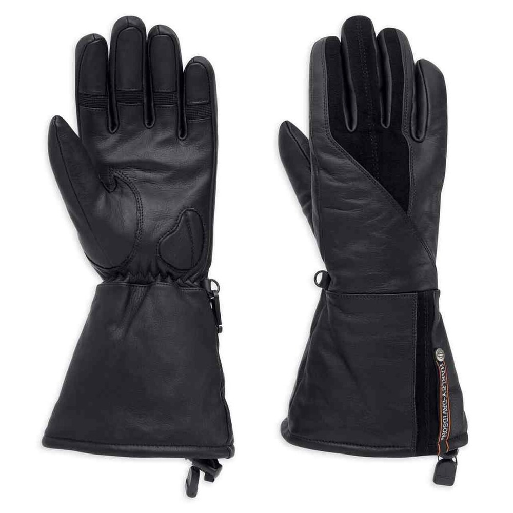 Harley-Davidson Women's Gage Leather Gauntlet Gloves Size XS‎ Black 98354 NEW